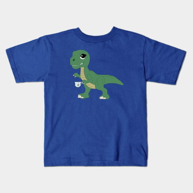 Tea Rex Kids T-Shirt by Gold Star Creative